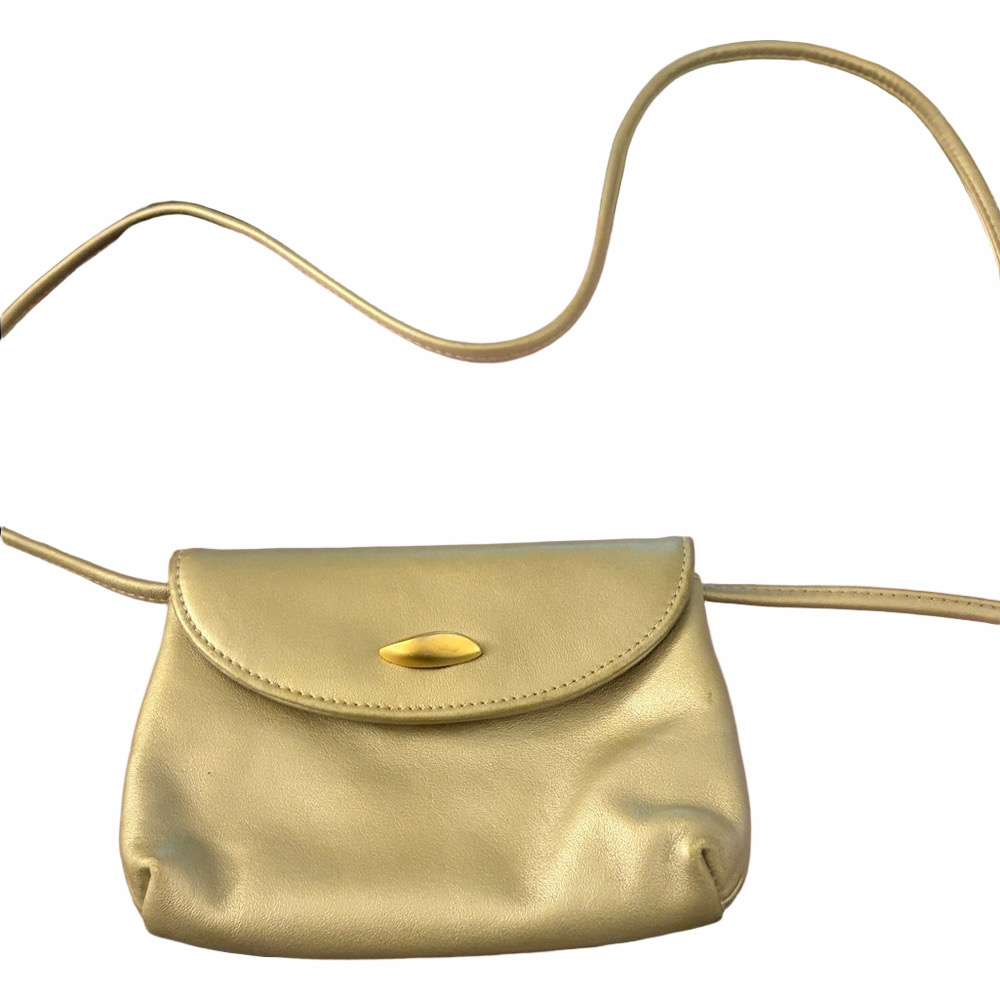 Vintage Liz Claiborne leather Gold Women's Crossbody Bag.